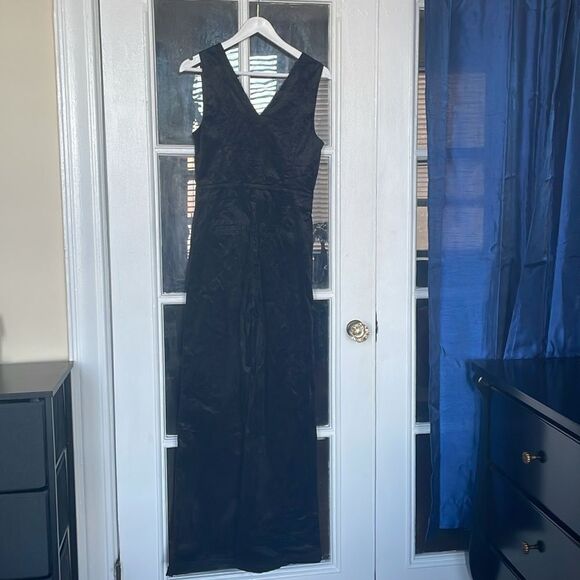 Paige sleeveless black corduroy flare wide leg romper denia jumpsuit chic size 2 - Picture 10 of 12